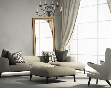 Lustro w drewnianej ramie w wielu odsłonach