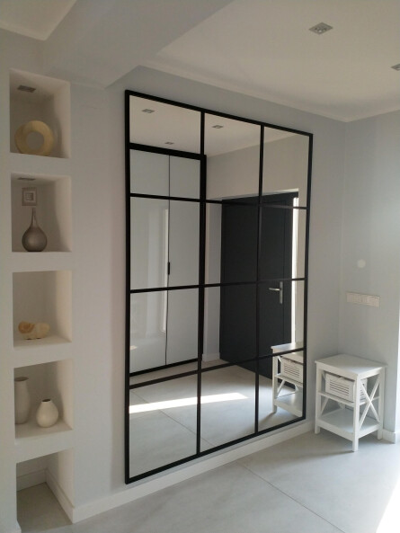 Lustro loft ze szprosami - 12 KWATER - kolor ramy do wyboru