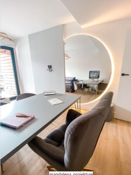 Lustro okrągłe ścięty bok z podświetleniem - KOŁO LED ŚCIĘTY BOK