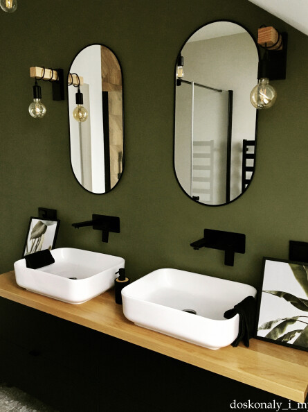 Lustro owalne w ramie czarnej MDF SLIM - OLI - kolor ramy do wyboru