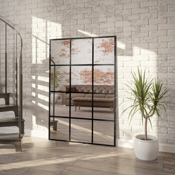 Lustro ze szprosami 12 KWATER 1503002 białe 150x199