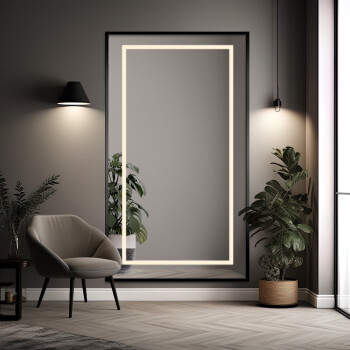 Lustro 1503001 czarne piaskowane z podświetleniem LED I 50x150