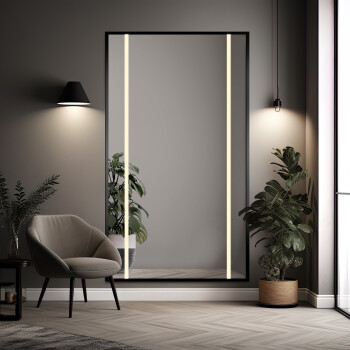 Lustro 1503001 czarne piaskowane z podświetleniem LED II 100x200