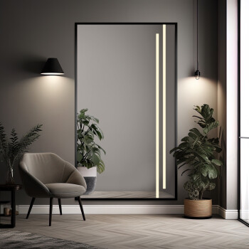 Lustro 1503001 czarne piaskowane z podświetleniem LED III 100x200