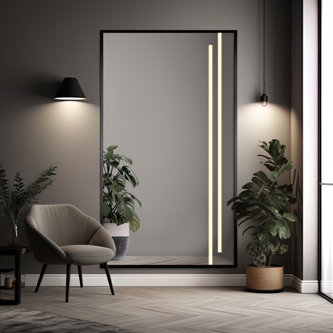 Lustro 1503 w ramie piaskowane z podświetleniem LED III-#0