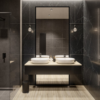 Lustro 1503001 W DWÓCH CZĘŚCIACH czarne (rama dookoła każdej części) 50x150