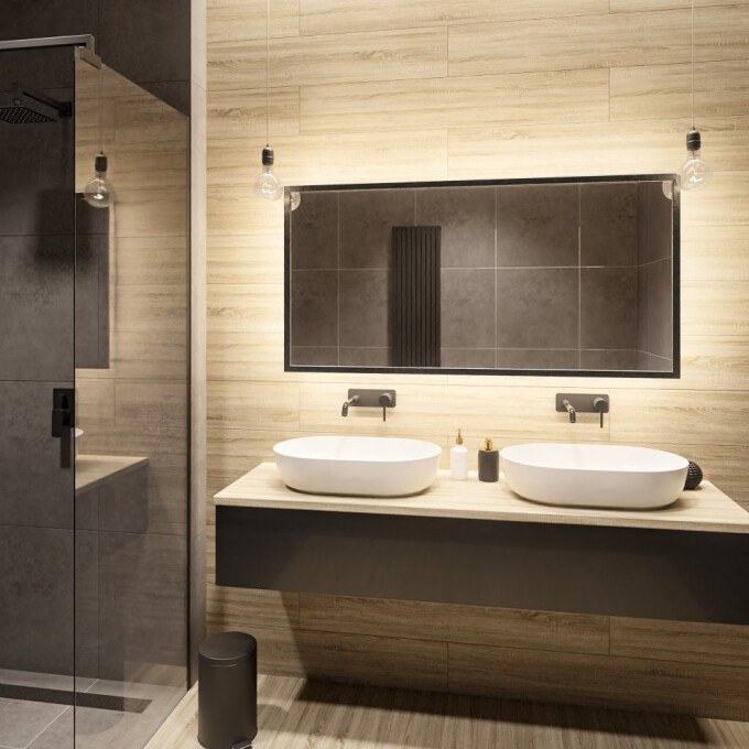 Lustro 1503001 czarne z podświetleniem LED 60x80-#0