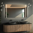 Lustro prostokątne FLAWIA piaskowane z podświetleniem LED  + głośnik bluetooth + ŻYWOTNOŚĆ TAŚMY LED LONG LIFE 70 000 GODZ-#1