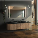 Lustro prostokątne FLAWIA piaskowane z podświetleniem LED  + głośnik bluetooth + włącznik dotykowy (na środku na dole) + ŻYWOTNOŚĆ TAŚMY LED LONG LIFE 70 000 GODZ-#0