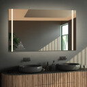 Lustro prostokątne FLAWIA piaskowane z podświetleniem LED  + logo na lustrze (wg załącznika) + ŻYWOTNOŚĆ TAŚMY LED LONG LIFE 70 000 GODZ-#1