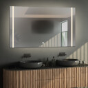 Lustro prostokątne FLAWIA piaskowane z podświetleniem LED  + mata antyparowa z dedykowanym włącznikiem (na środku na dole) + ŻYWOTNOŚĆ TAŚMY LED LONG LIFE 70 000 GODZ-#1