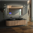 Lustro prostokątne FLAWIA piaskowane z podświetleniem LED  + panel dotykowy (wg załącznika) + ŻYWOTNOŚĆ TAŚMY LED LONG LIFE 70 000 GODZ-#0