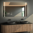 Lustro prostokątne FLAWIA piaskowane z podświetleniem LED  + stacja pogody (wg załącznika) + ŻYWOTNOŚĆ TAŚMY LED LONG LIFE 70 000 GODZ-#1