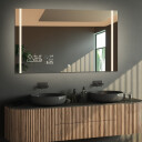 Lustro prostokątne FLAWIA piaskowane z podświetleniem LED  + stacja pogody (wg załącznika) + włącznik dotykowy (na środku na dole) + ŻYWOTNOŚĆ TAŚMY LED LONG LIFE 70 000 GODZ-#1