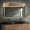 Lustro prostokątne FLAWIA piaskowane z podświetleniem LED  + włącznik dotykowy (na środku na dole) + ŻYWOTNOŚĆ TAŚMY LED LONG LIFE 70 000 GODZ-#1