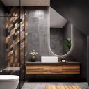 Lustro półowalne FRANK ze ścięciem na poddasze z podświetleniem LED-#0