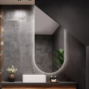 Lustro półowalne FRANK ze ścięciem na poddasze z podświetleniem LED-#1