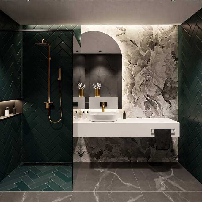 Lustro półowalne FRANK ŚCIĘTY BOK z podświetleniem LED-#0