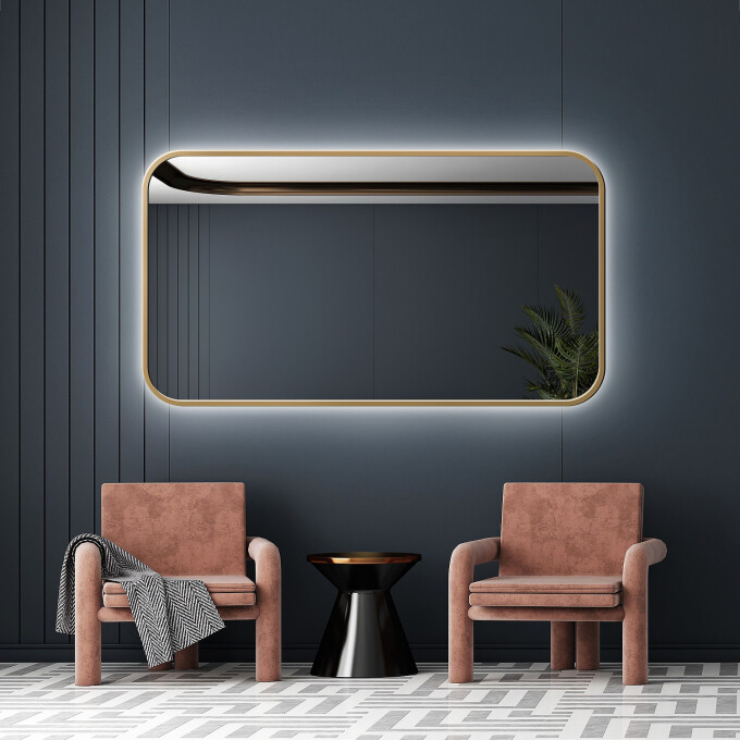 Lustro GERDA w ramie MDF SLIM z podświetleniem LED-#0