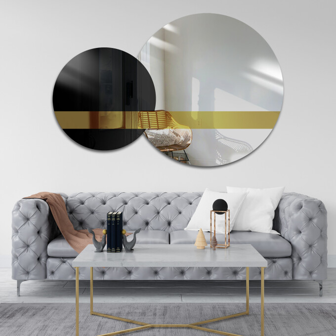 Zestaw luster GOLD MOON z złotym paskiem-#0