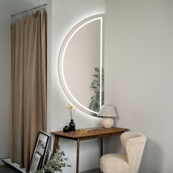 Lustro półokrągłe HELENA piaskowane z podświetleniem LED I 95x190