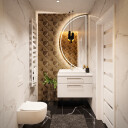 Lustro półokrągłe HELENA piaskowane z podświetleniem LED I-#2