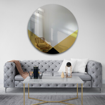 Lustro okrągłe HENRY czarno złote fi 60