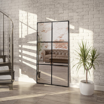 Lustro ze szprosami 6 KWATER 1503001 czarne 60x120