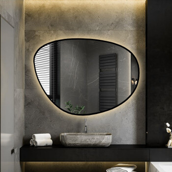 Lustro organiczne AGAT I białe w ramie MDF z podświetleniem LED 108x80 dxf