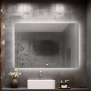 Lustro prostokątne AGIS z podświetleniem LED + mata antyparowa z dedykowanym włącznikiem dotykowym (na środku na dole) + ŻYWOTNOŚĆ TAŚMY LED LONG LIFE 70 000 GODZ-#1