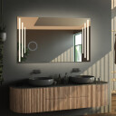 Lustro prostokątne ALIS piaskowane z podświetleniem LED i białą zabudową MDF
 - poziom
 - lusterko ZOOM (fi 14)(wg załącznika)
 + ŻYWOTNOŚĆ TAŚMY LED LONG LIFE 70 000 GODZ-#1