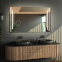 Lustro prostokątne ALIS piaskowane z podświetleniem LED i białą zabudową MDF
 - poziom
 + lusterko ZOOM (fi 14)(wg załącznika)
 + włącznik dotykowy (na środku na dole)
 + ŻYWOTNOŚĆ TAŚMY LED LONG LIFE 70 000 GODZ-#1