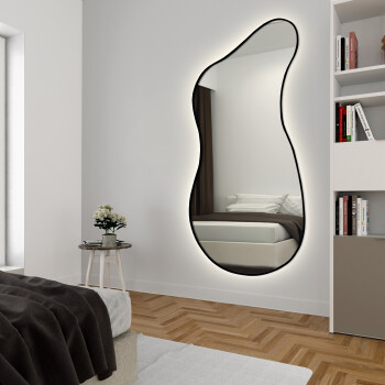 Lustro organiczne ANGELIT srebrne w ramie MDF z podświetleniem LED II 71x160 dxf