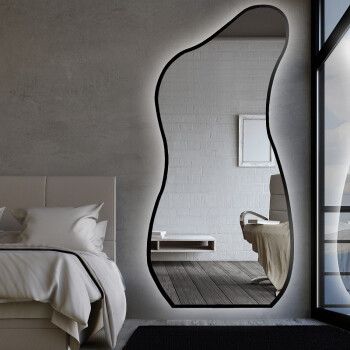 Lustro organiczne ANGELIT srebrne w ramie MDF z podświetleniem LED 84x180 dxf