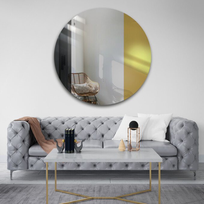 Lustro okrągłe ANTON czarno złote-#0