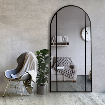 Lustro półowalne ze szprosami ARO białe w ramie MDF 70x170