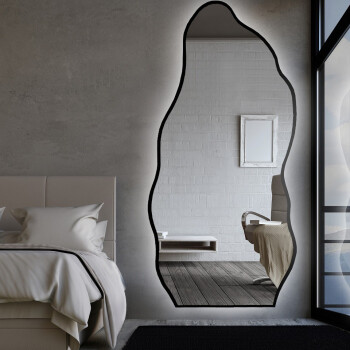 Lustro organiczne AURO II białe w ramie MDF z podświetleniem LED 50x108 dxf