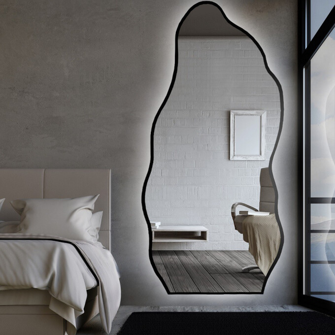 Lustro organiczne AURO II w ramie MDF z podświetleniem LED-#0