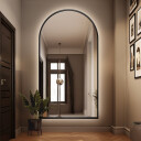 Lustro półowalne BERDO w ramie MDF z podświetleniem LED-#1