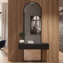 Lustro półowalne BERDO W DWÓCH CZĘŚCIACH w ramie MDF-#1