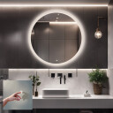 Lustro CAPELLA piaskowane z podświetleniem LED + włącznik dotykowy (na środku na dole) + ŻYWOTNOŚĆ TAŚMY LED LONG LIFE 70 000 GODZ-#0