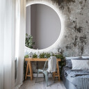 Lustro CAPELLA ŚCIĘTY BOK piaskowane z podświetleniem LED-#0