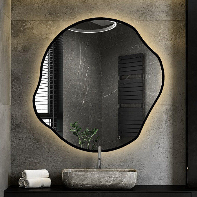 Lustro organiczne CYRKON w ramie MDF z podświetleniem LED-#0