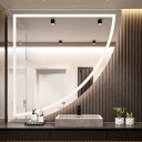 Lustro ĆWIARTKA piaskowane z podświetleniem LED II-#1