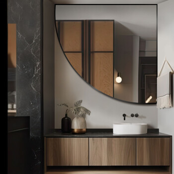 Lustro ĆWIARTKA srebrne w ramie MDF 110x110