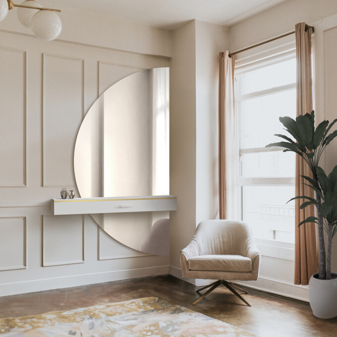 Lustro półokrągłe DOPPIO W DWÓCH CZĘŚCIACH-#0