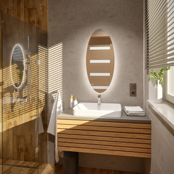 Lustro szlifowane ELIPSA z podświetleniem LED 70x140