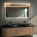 Lustro prostokątne EMI piaskowane z podświetleniem LED  + włącznik dotykowy + ŻYWOTNOŚĆ TAŚMY LED LONG LIFE 70 000 GODZ-#1