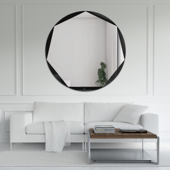 Lustro siedmiokątne HEPTO srebrno postarzane MORENA fi 80