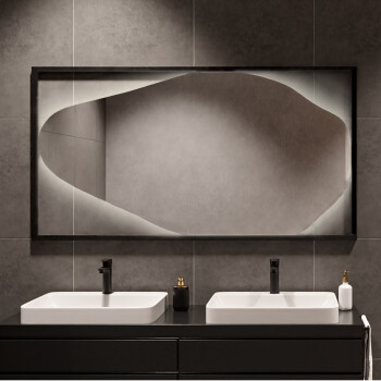 Lustro organiczne HUBERTUS białe w ramie MDF z podświetleniem LED 60x120